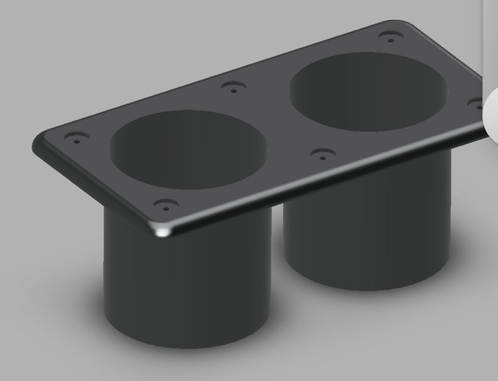 CAD model — custom dual-mount bracket
