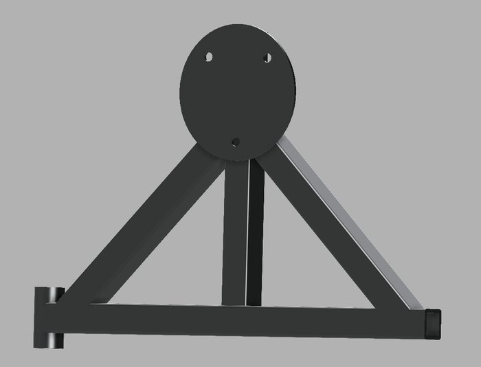 CAD model — custom triangulated mount